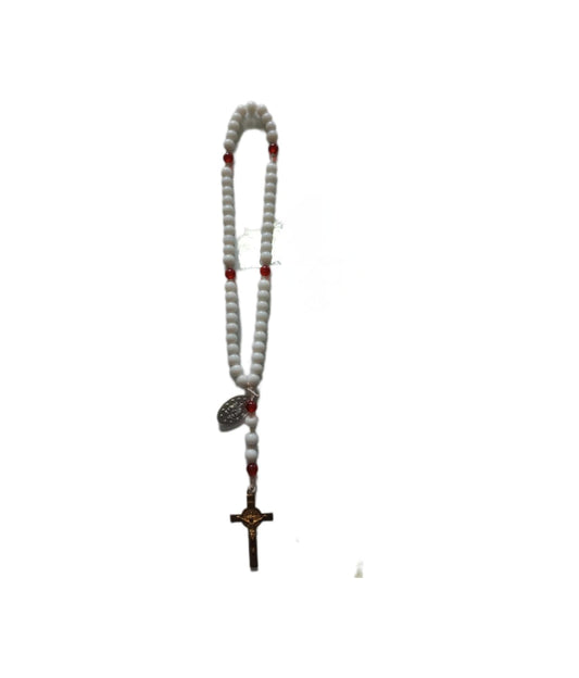 Rosary with Miraculous Medal [Pearl White]